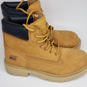 Men's Timberland PRO Sawhorse Composite Toe Work Boots, Wheat - Sz 8M - EUC